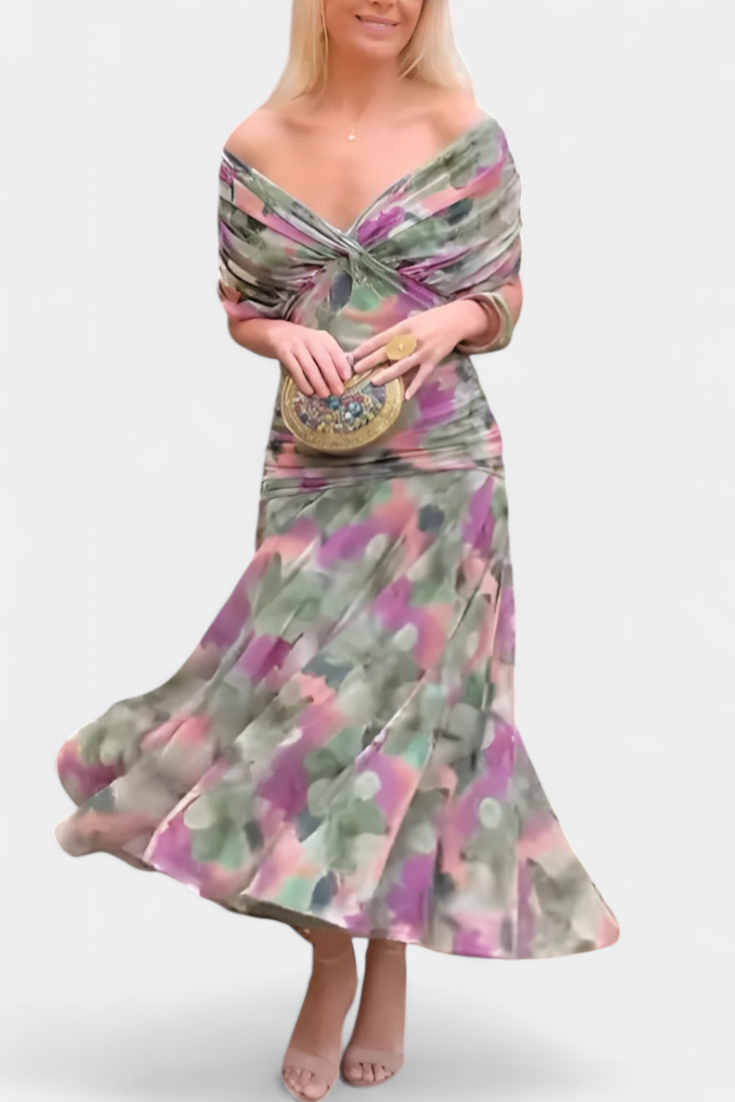 Angela | Long Dress with V-Neckline