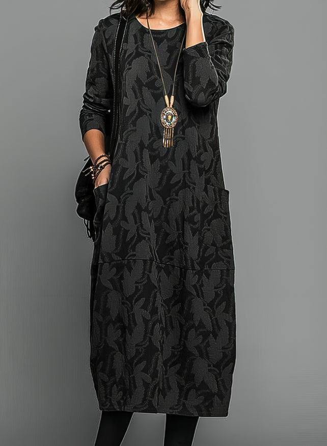 Elowen | Relaxed Leaf Print Midi Dress