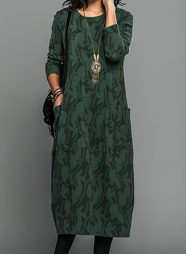 Elowen | Relaxed Leaf Print Midi Dress