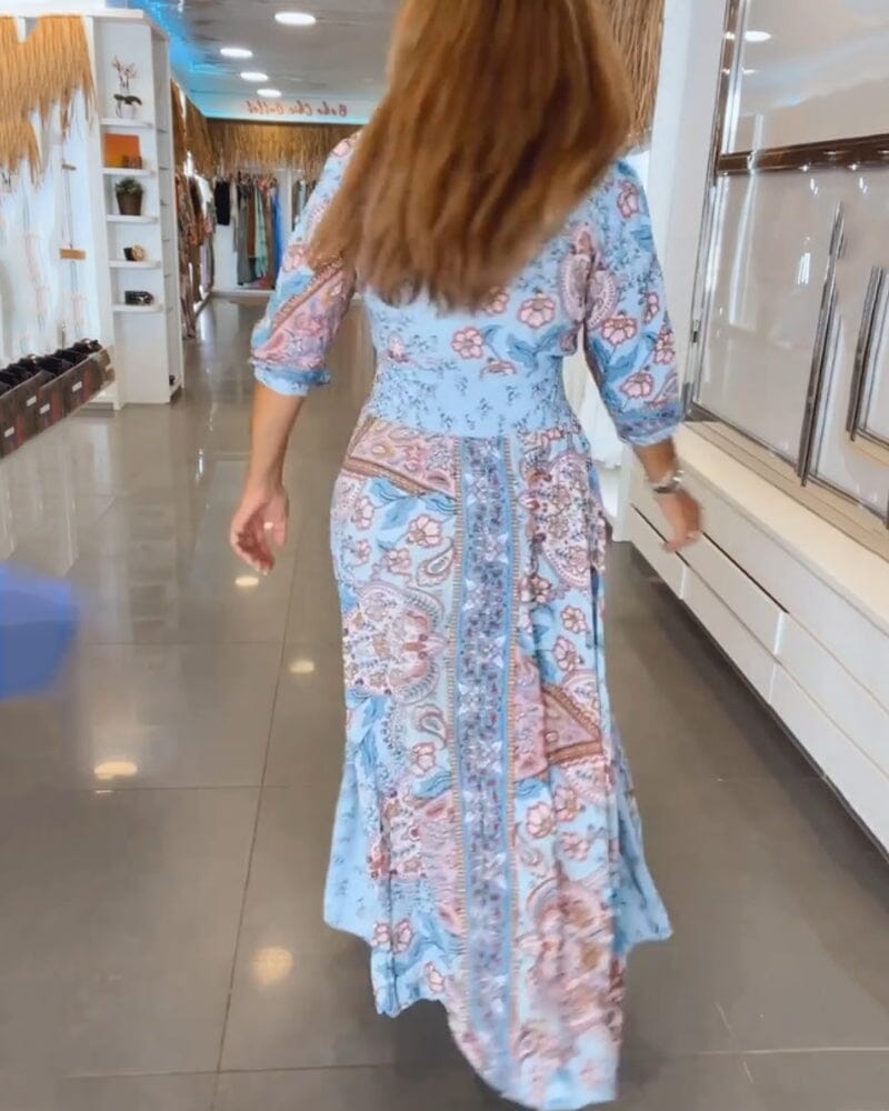 Fenna | Flowing Boho Print Dress