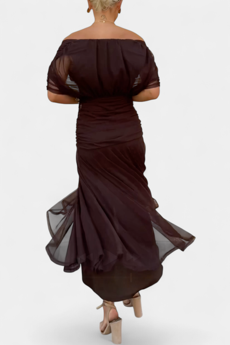 Angela | Long Dress with V-Neckline