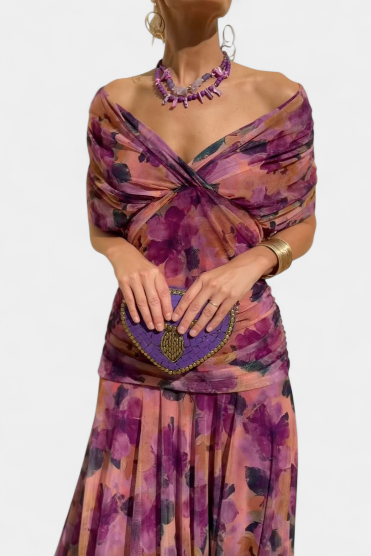 Angela | Long Dress with V-Neckline