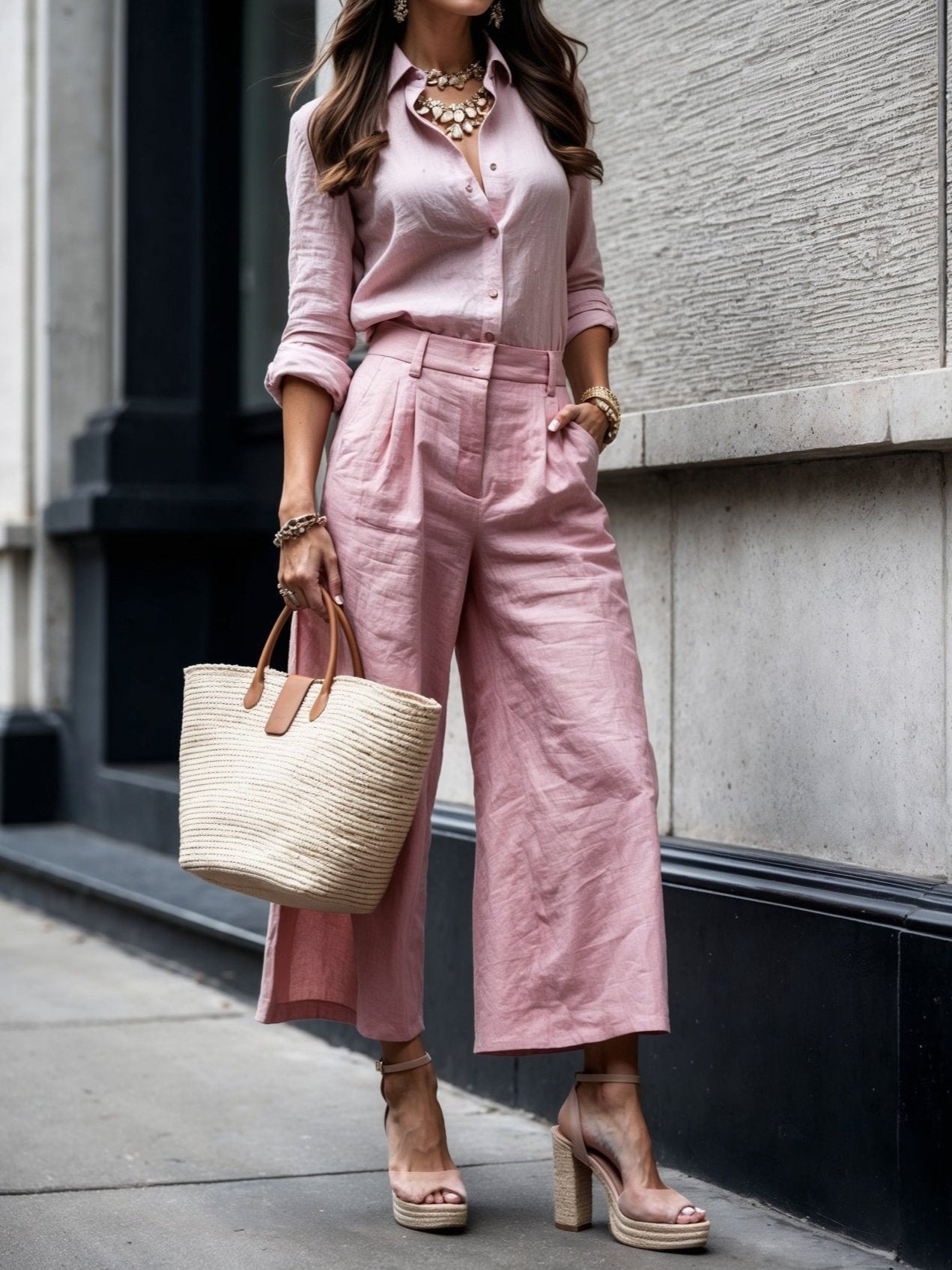 Lois | Casual Capri Set – Pants & Loose Shirt