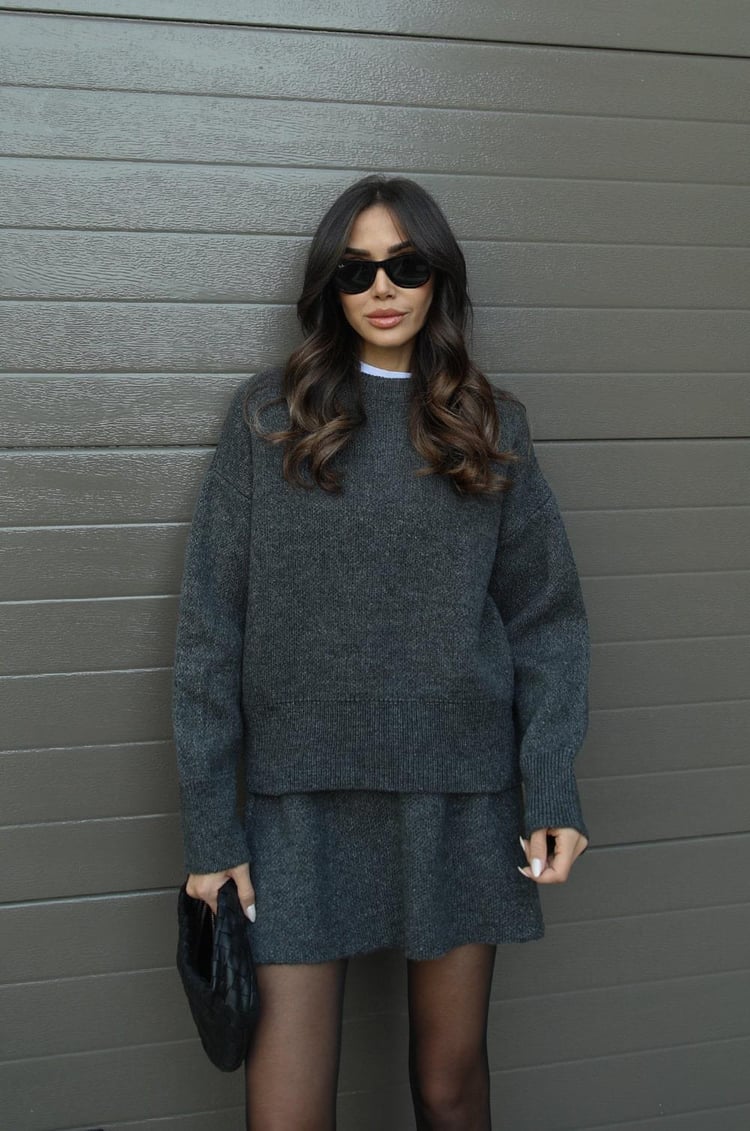 Aubrey | Knitted Co-ord – Sweater & Skirt