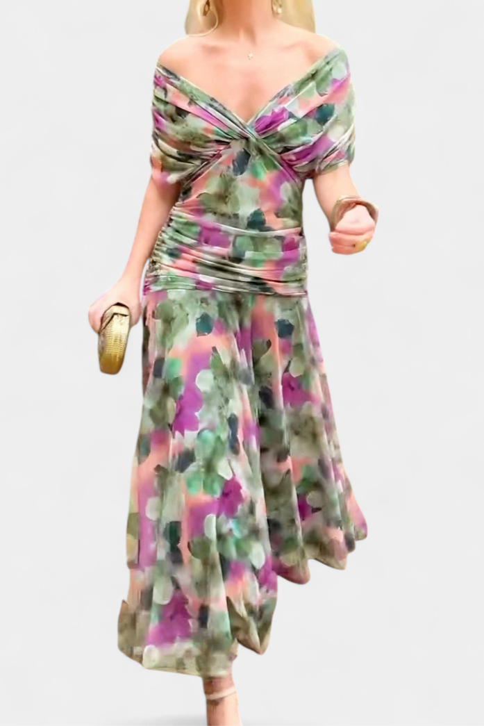 Angela | Long Dress with V-Neckline
