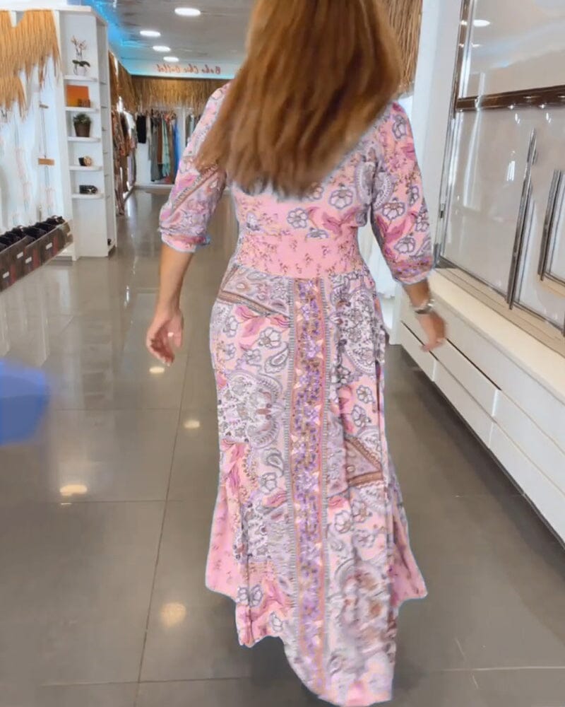 Fenna | Flowing Boho Print Dress