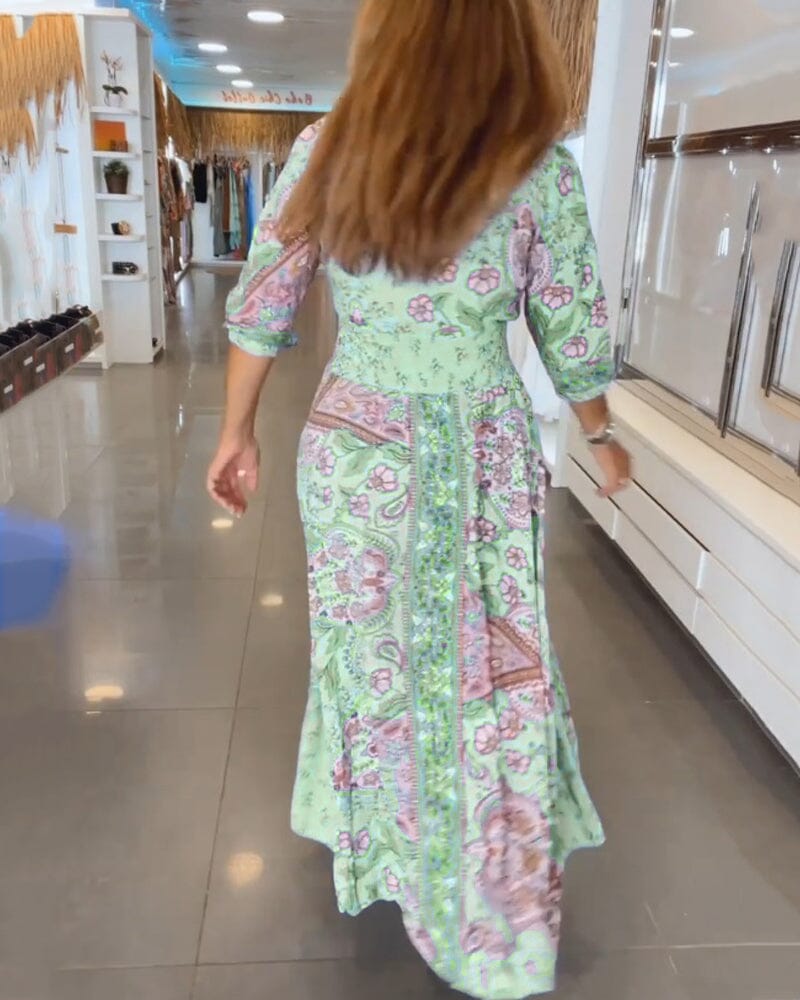 Fenna | Flowing Boho Print Dress