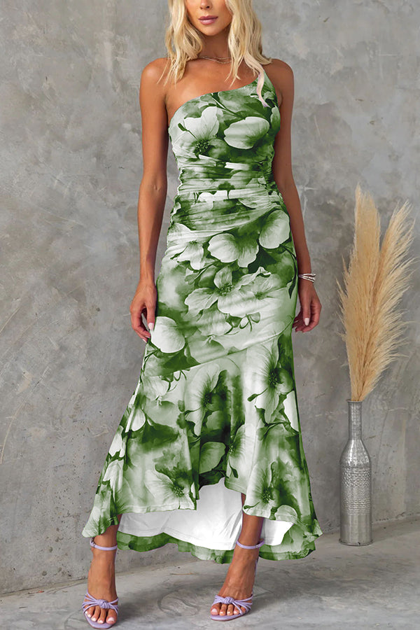 Mira | One-Shoulder Floral Print Dress