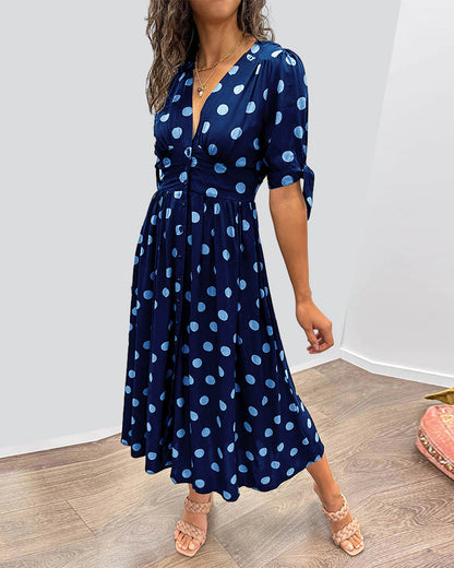 Julia | Elegant polka dot dress