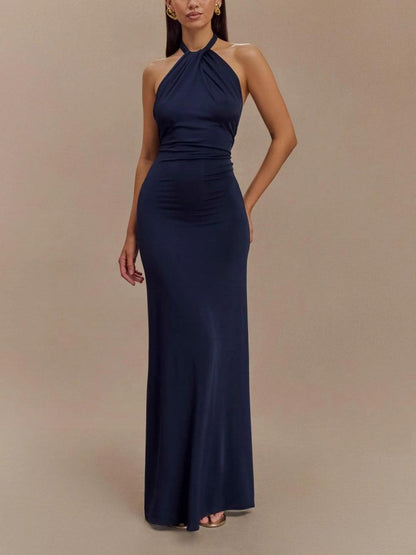 Iluka | Slinky Halter Maxi Dress