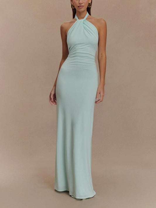Iluka | Slinky Halter Maxi Dress