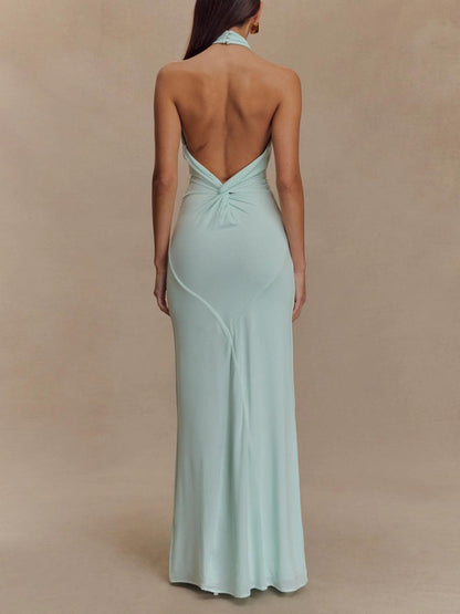 Iluka | Slinky Halter Maxi Dress