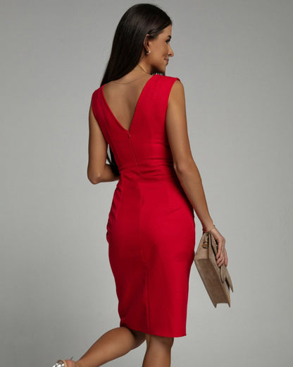 Raya | V-Neck Slit Dress