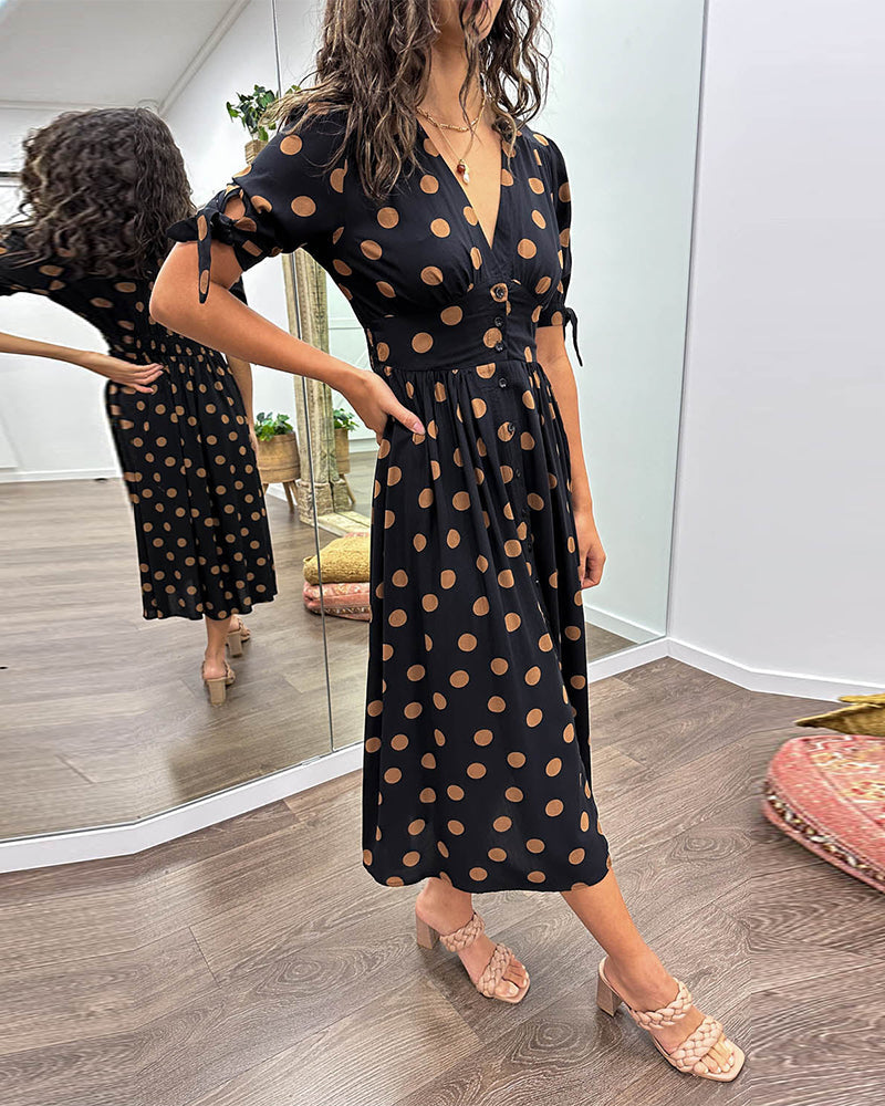 Julia | Elegant polka dot dress