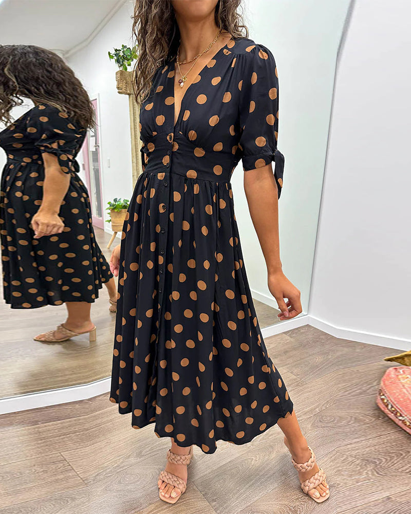 Julia | Elegant polka dot dress