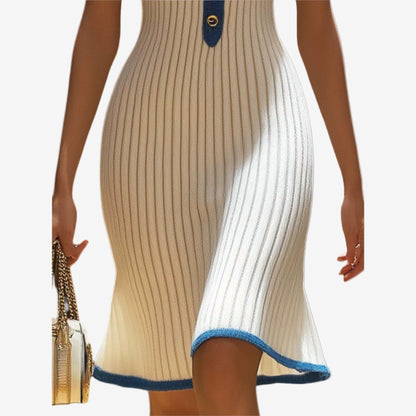 Naomi | Contrast Trim Midi Dress