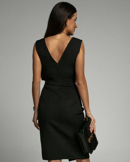Raya | V-Neck Slit Dress