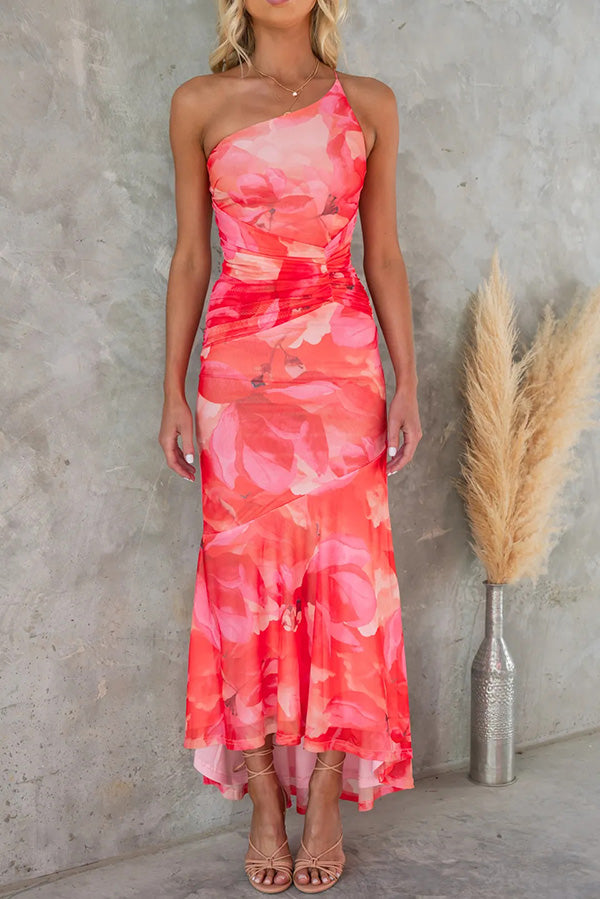Mira | One-Shoulder Floral Print Dress