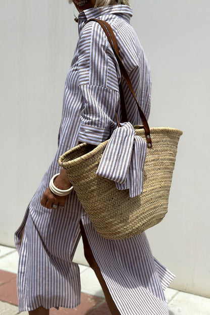 Tess – Elegant Striped Shirt Dress