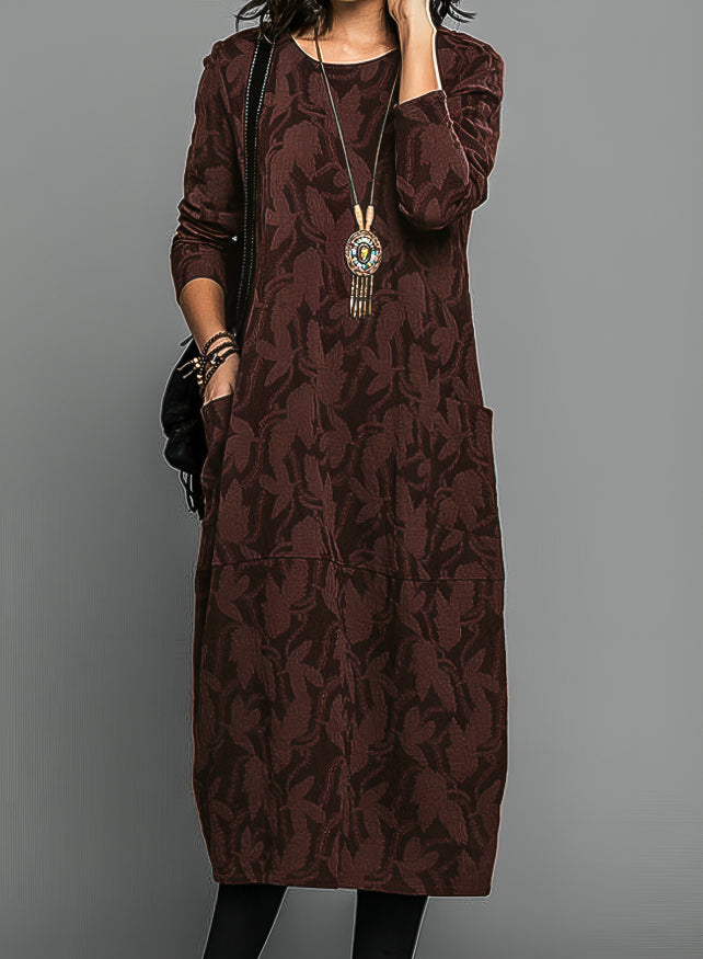 Elowen | Relaxed Leaf Print Midi Dress