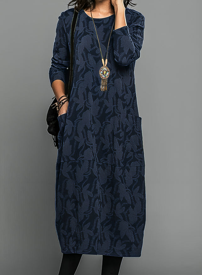 Elowen | Relaxed Leaf Print Midi Dress