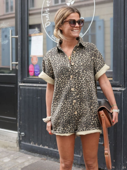 Nonette™ | Leopard Print Shirt Dress