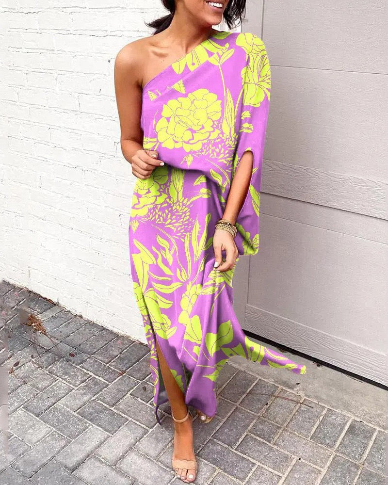 Lidia | One-Shoulder Floral Maxi Dress