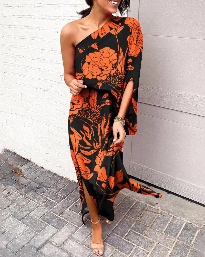 Lidia | One-Shoulder Floral Maxi Dress