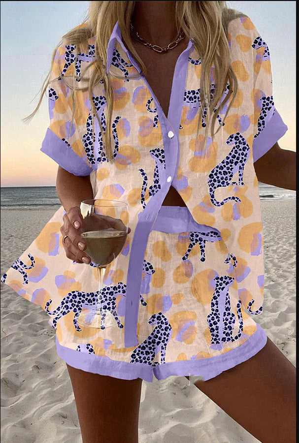 Jorelle | Short playsuit with goat print