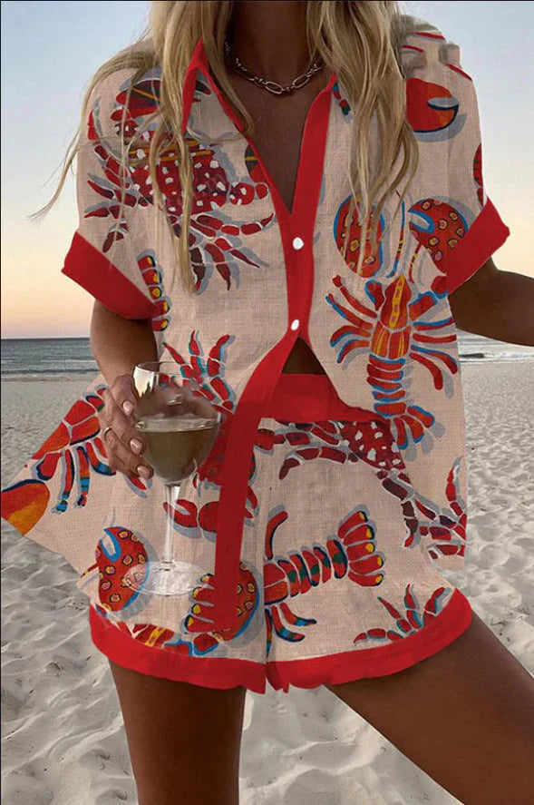 Jorelle | Short playsuit with goat print
