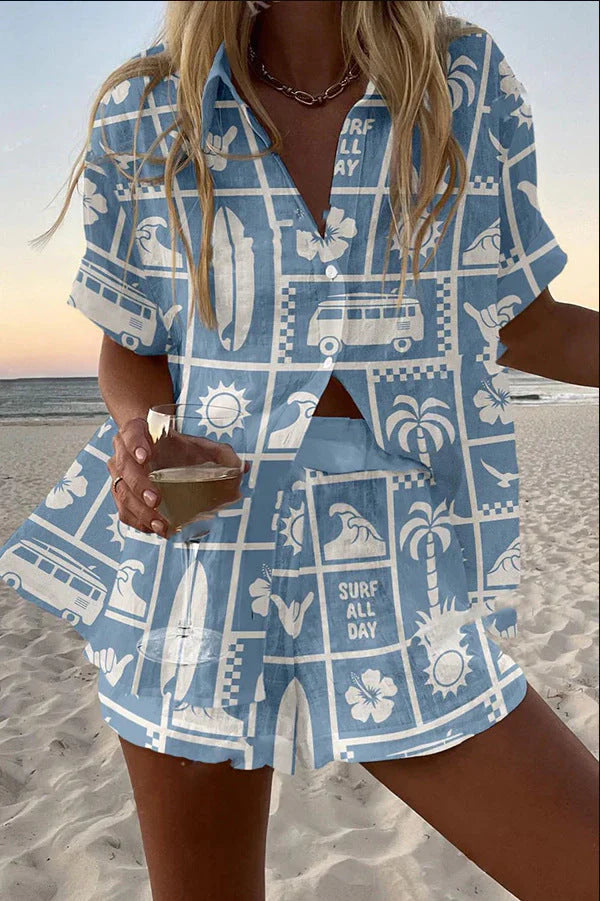 Jorelle | Short playsuit with goat print