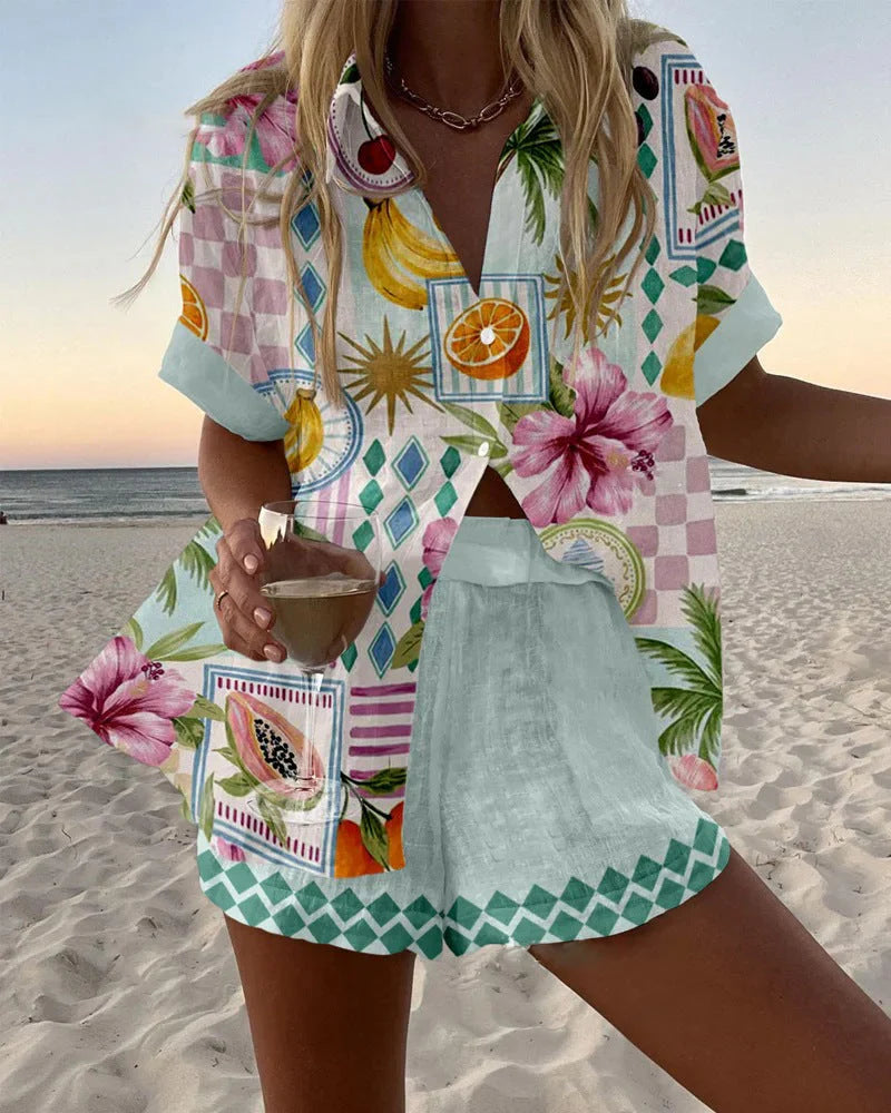 Jorelle | Short playsuit with goat print