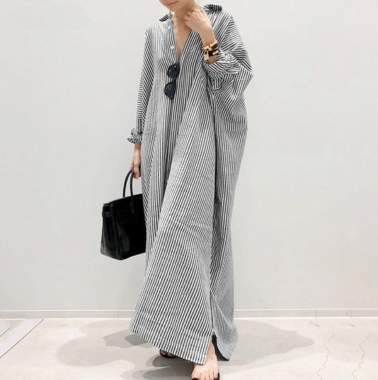 Salma | Effortless Striped Shirt Dress