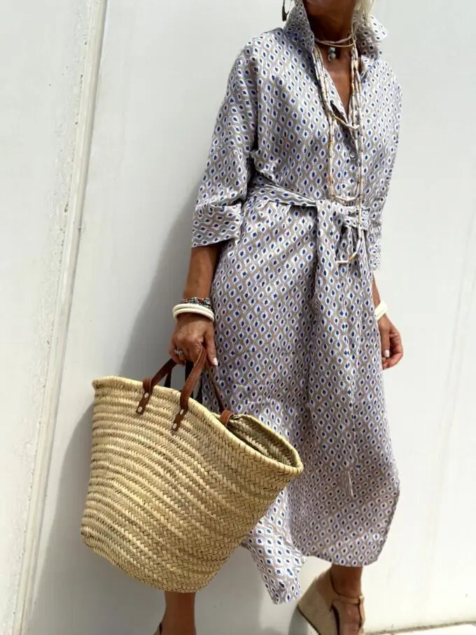 Tess – Elegant Striped Shirt Dress