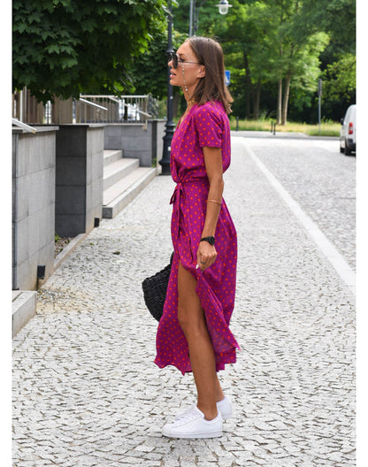 Sky – Floral Wrap-Style Midi Dress