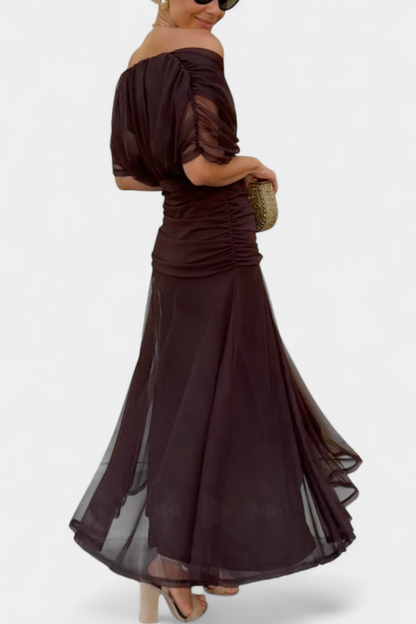 Angela | Long Dress with V-Neckline