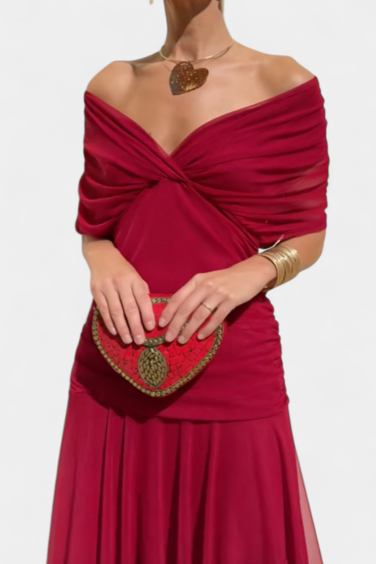 Angela | Long Dress with V-Neckline