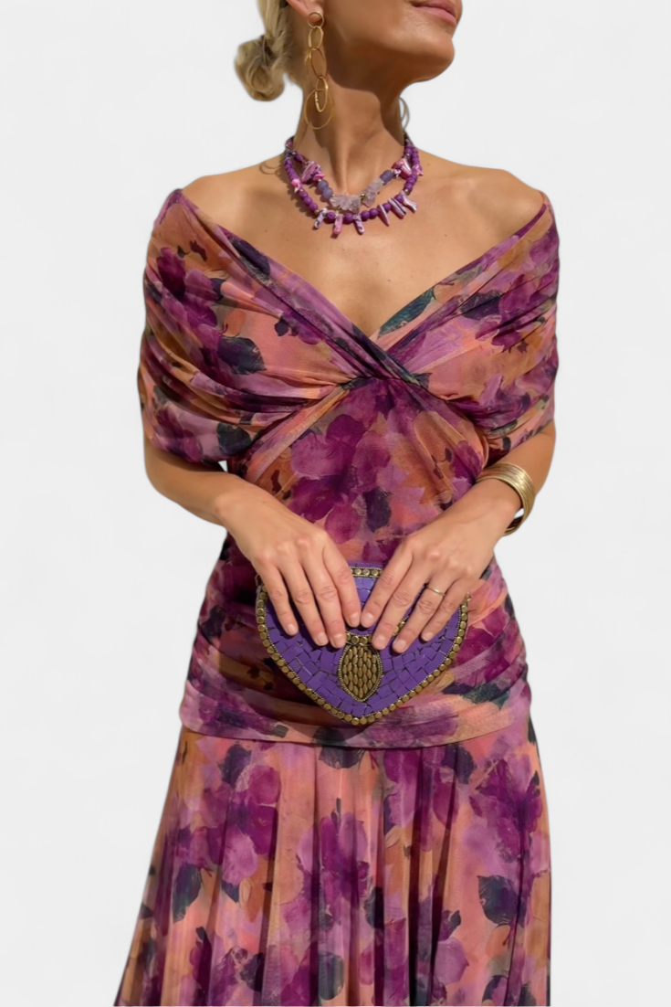 Angela | Long Dress with V-Neckline