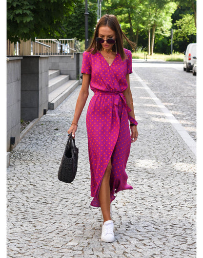Sky – Floral Wrap-Style Midi Dress