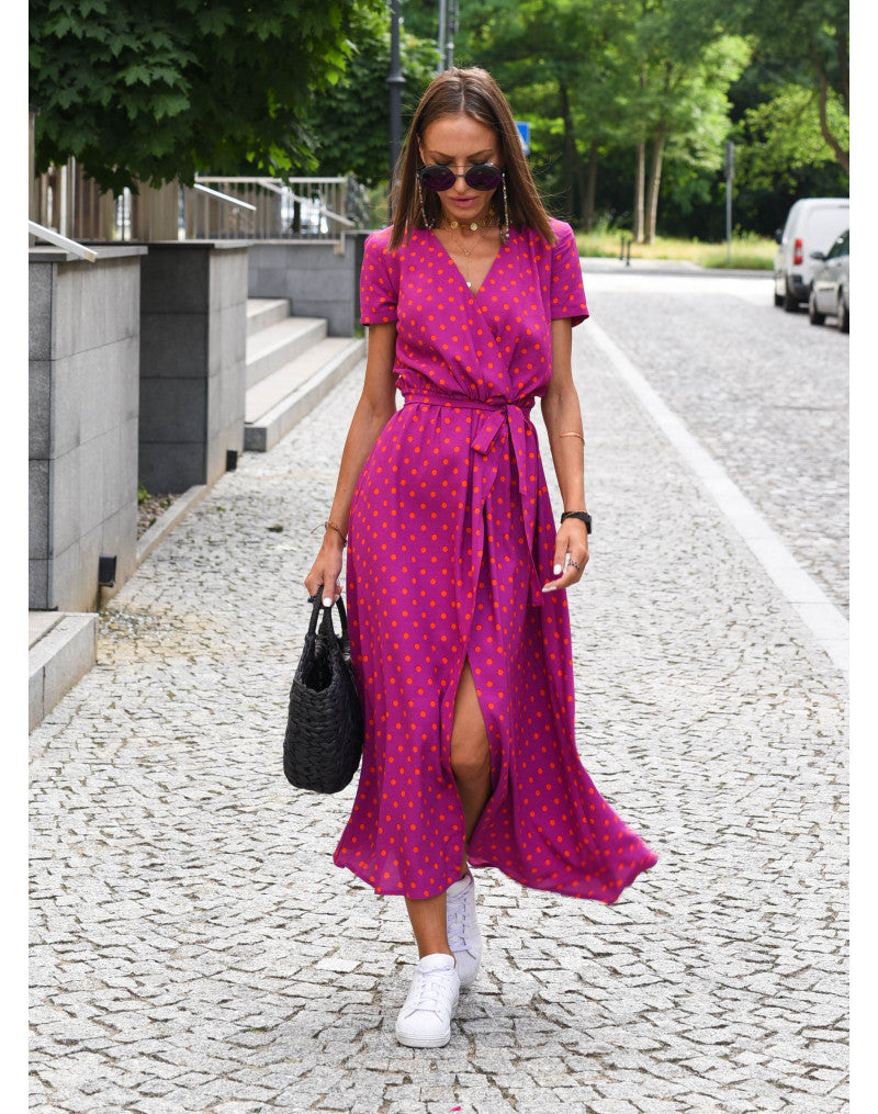 Sky – Floral Wrap-Style Midi Dress