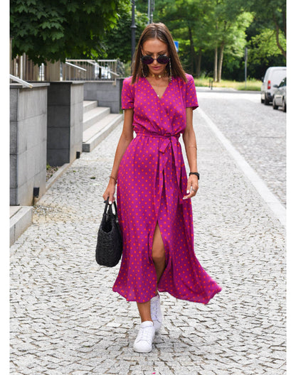 Sky – Floral Wrap-Style Midi Dress