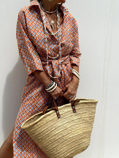 Tess – Elegant Striped Shirt Dress