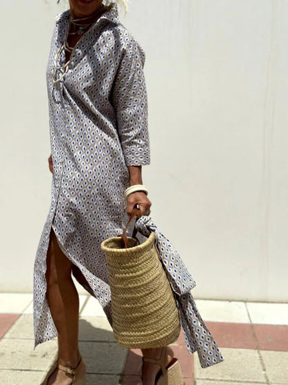Tess – Elegant Striped Shirt Dress