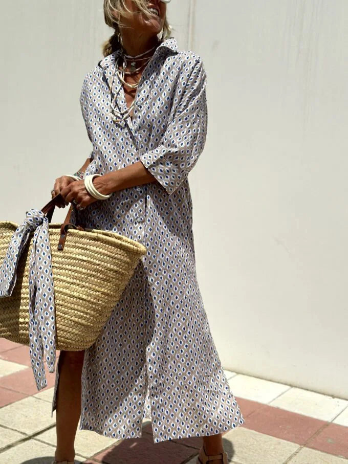 Tess – Elegant Striped Shirt Dress