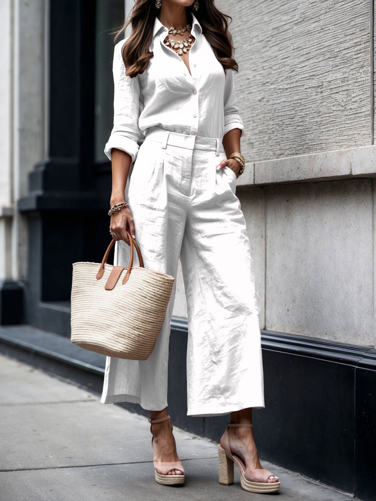 Lois | Casual Capri Set – Pants & Loose Shirt