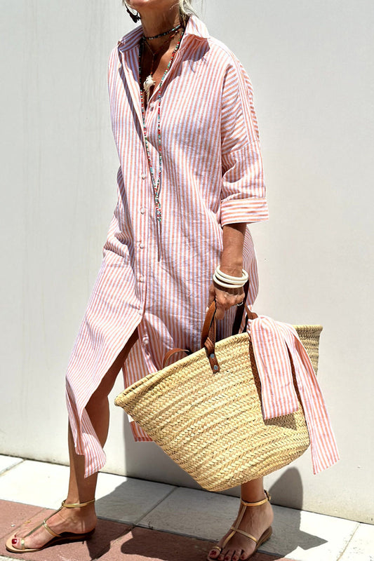 Tess – Elegant Striped Shirt Dress