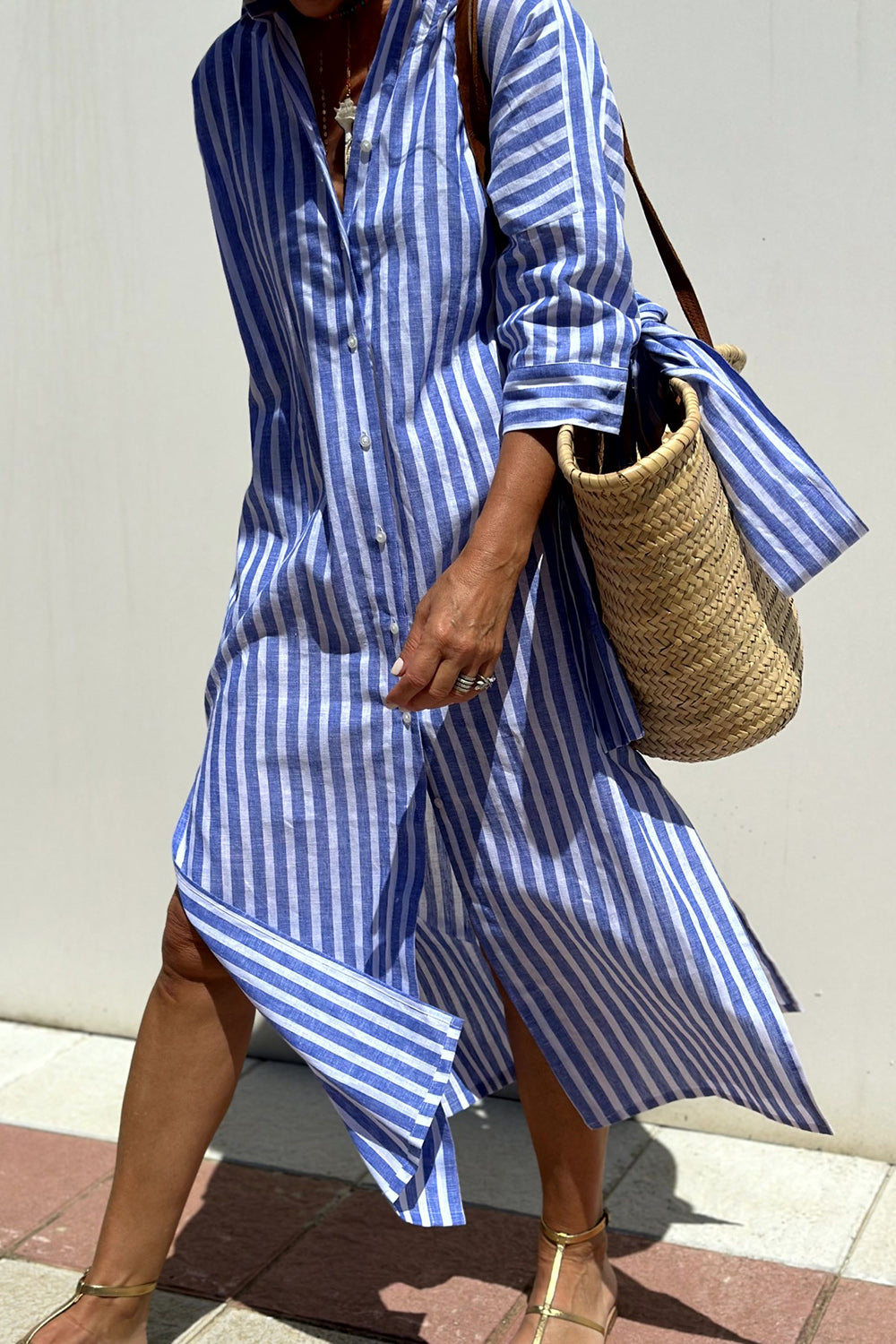 Tess – Elegant Striped Shirt Dress