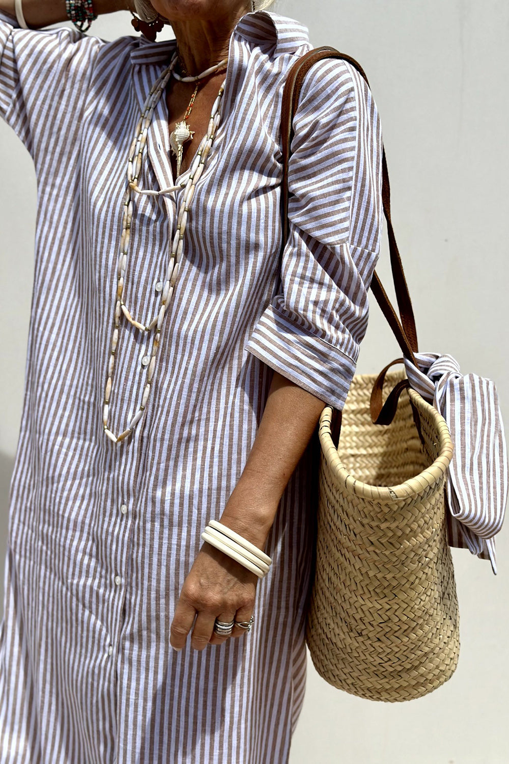 Tess – Elegant Striped Shirt Dress