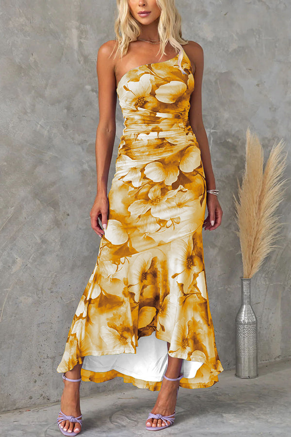 Mira | One-Shoulder Floral Print Dress