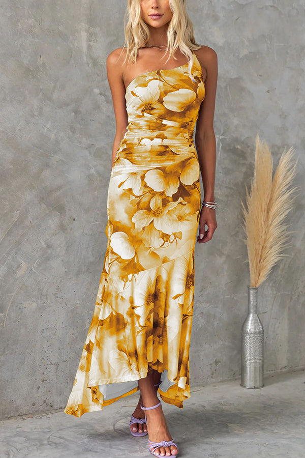 Mira | One-Shoulder Floral Print Dress